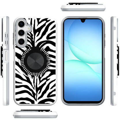 For Samsung Galaxy S25 Fan Edition /Galaxy S25 FE Pattern Design Hybrid with Invisible Ring Stand & Magnetic Back, Shockproof Protective Grip Case Cover