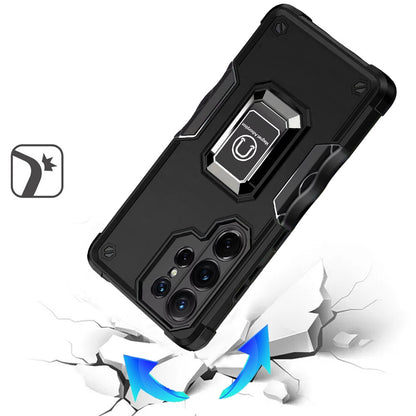 For Samsung Galaxy S26 Ultra Hybrid Stand Magnetic Ring Holder Kickstand Heavy Duty Rugged Drop Silicone & Hard PC Shockproof Case Cover