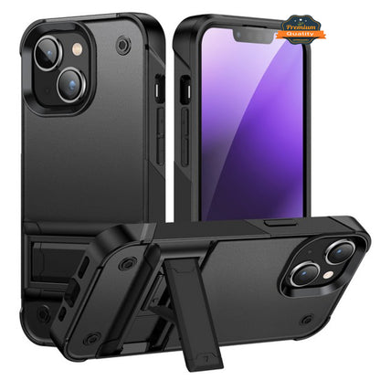 For Apple iPhone 15 Pro Max (6.7") Heavy Duty with Kickstand Stand Hybrid Military Armor Durable Shockproof Bumper  Phone Case Cover