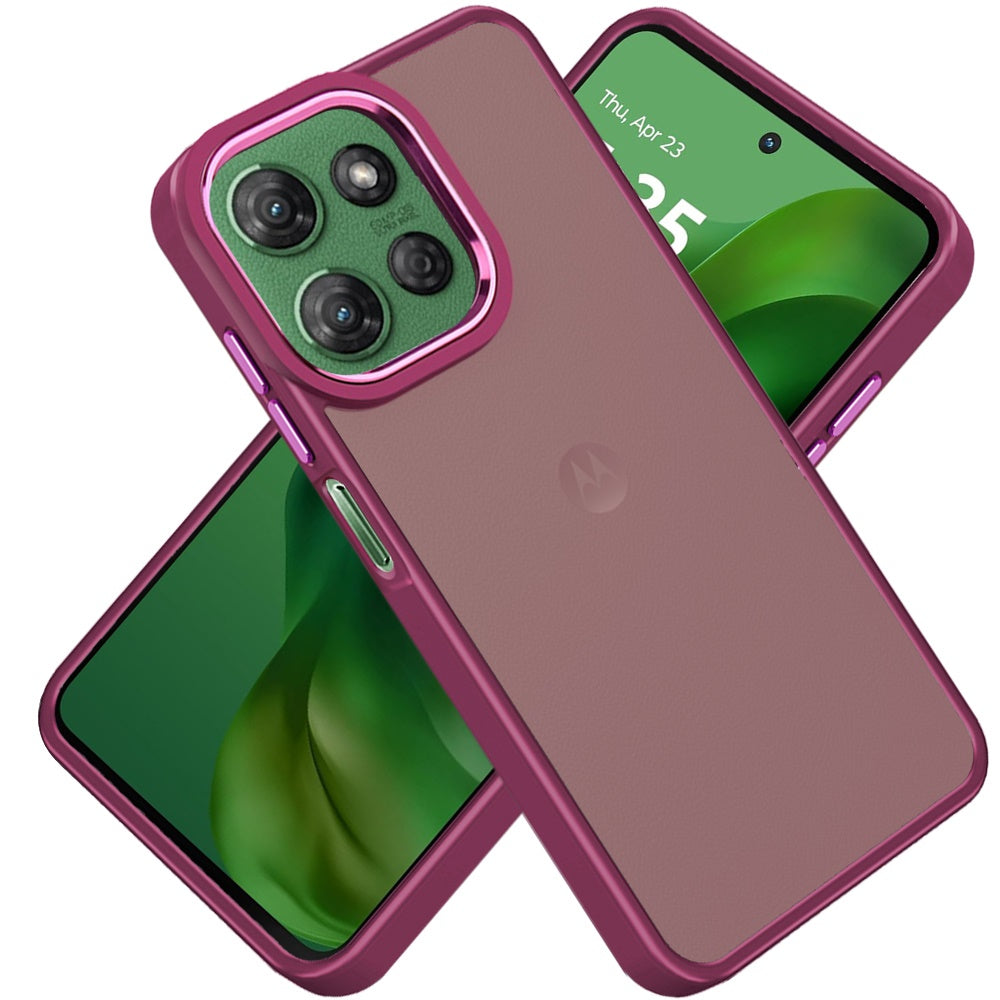 For Motorola Moto G 5G 2025 Slim Fit Thin Hybrid,Frosted Matte Polished Acrylic Hard PC with TPU Rubber Frame Case Cover