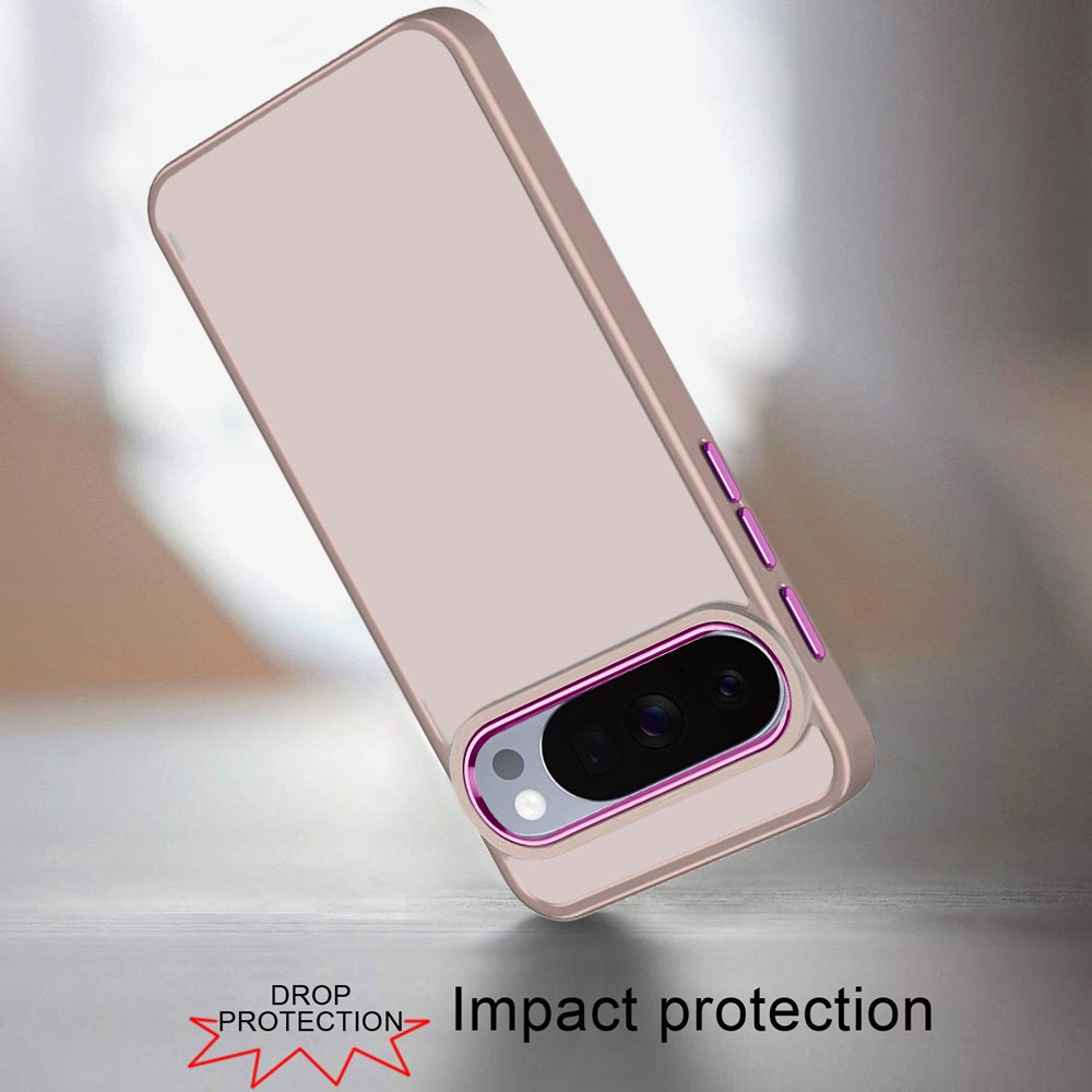 For Google Pixel 10 Pro XL Slim Fit Thin Hybrid,Frosted Matte Polished Acrylic Hard PC with TPU Rubber Frame Case Cover