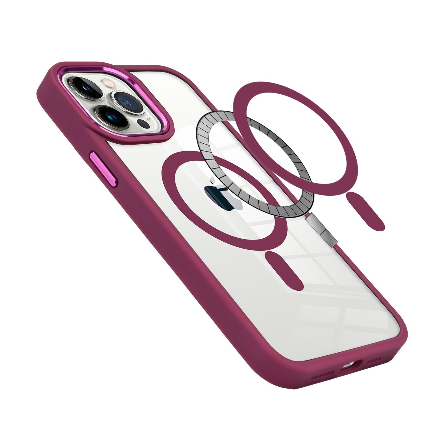 For Apple iPhone 17E /16E MagSafe Compatible Transparent Greatest Clear Acrylic with Color Frame Thick Hybrid TPU Hard Case Cover