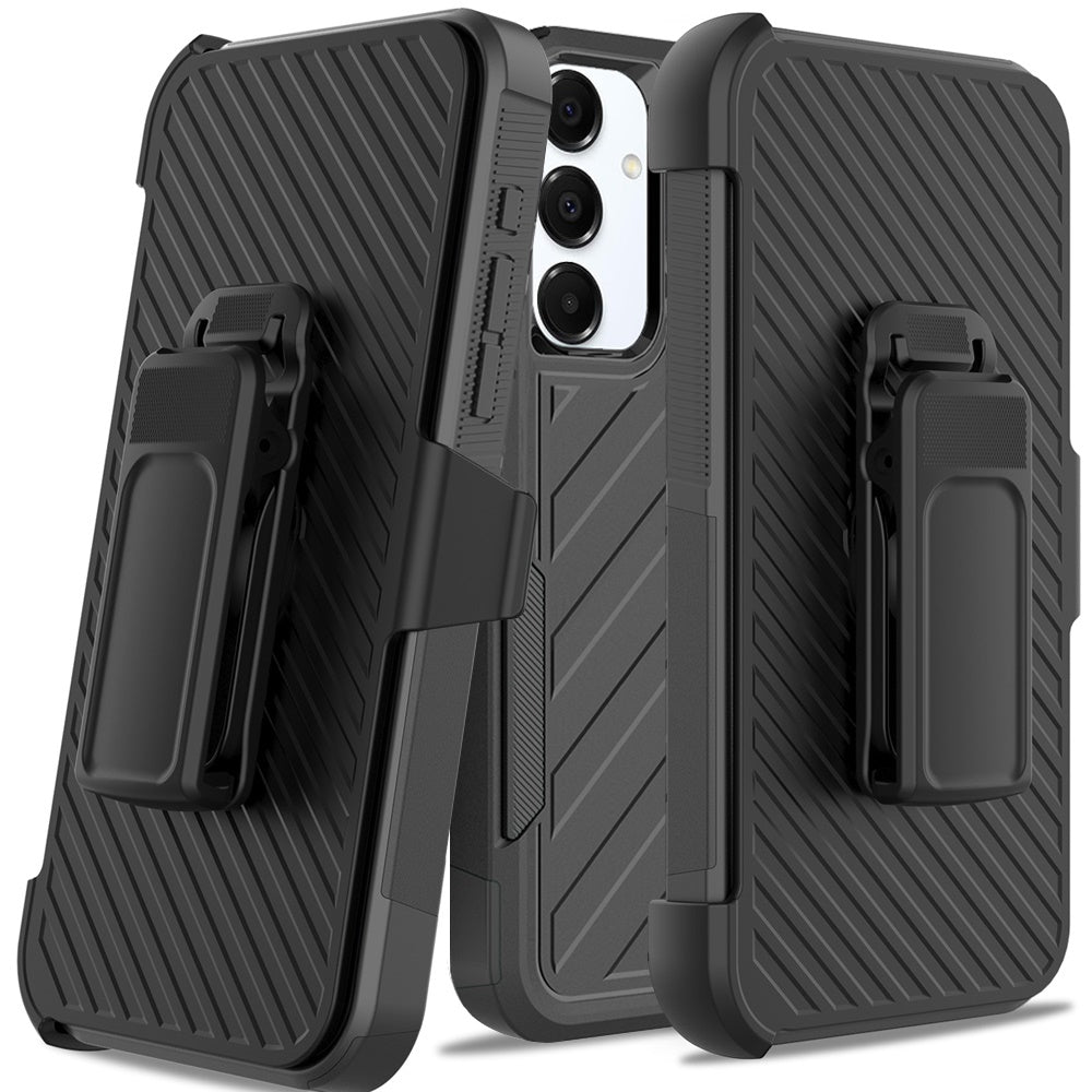 For Samsung Galaxy A36 Rugged 2in1 Armor Combo Belt Clip Holster, Non-Slip Tough Hybrid lined Shockproof Case Case Cover