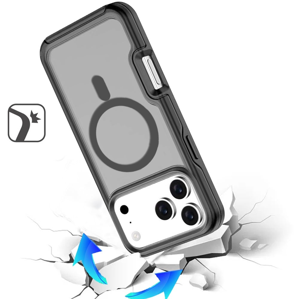 For Apple iPhone 17 Pro (6.3") Slim & Durable Compatible with MagSafe Hybrid Shockproof Glossy Oil Protective Dual Layer TPU + PC Case Cover
