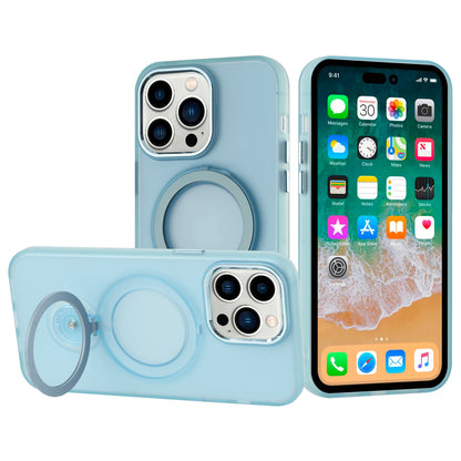 For Samsung Galaxy S22 Ultra MagSafe Compatible with 360° Ring Stand, Magnetic Kickstand, Slim Hybrid Protective Case Cover Sky Blue