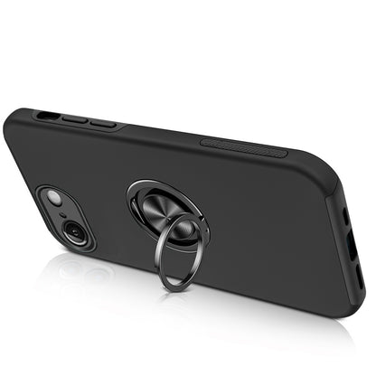 For Apple iPhone 17E /16E Hybrid 360 Degree Rotatable Metal Invisible Ring Stand Holder Slim Fit Magnetic Car Mount Shockproof Case Cover