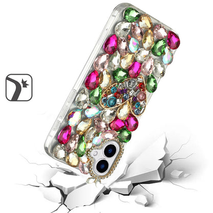 For Motorola Razr+ Plus 2024 Bling Crystal 3D Full Diamonds Luxury Sparkle Rhinestone Ornaments Fashion Hybrid Case Cover