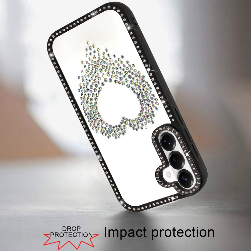 For Samsung Galaxy S26+ / S26 Plus Angel Hearts Glitter Shimmer Diamond Edge Hybrid Drop Protection Shockproof Design Compatible Case Cover