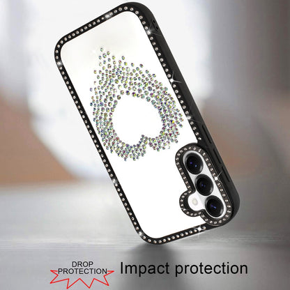 For Samsung Galaxy S26+ / S26 Plus Angel Hearts Glitter Shimmer Diamond Edge Hybrid Drop Protection Shockproof Design Compatible Case Cover