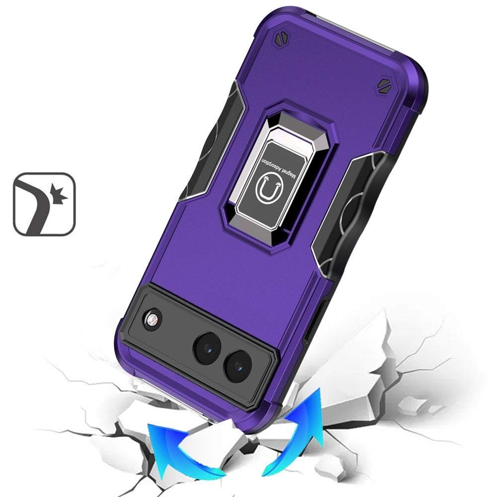 For Google Pixel 9A Hybrid Stand Magnetic Ring Holder Kickstand Heavy Duty Rugged Drop Silicone & Hard PC Shockproof Case Cover