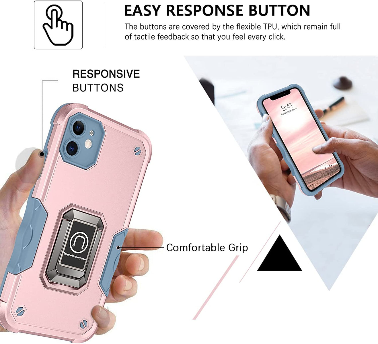 For Motorola Moto G Power 5G 2026 Heavy Duty Hybrid 2in1 Hard PC & TPU Rugged Bumper Shockproof with Magnetic Ring Kickstand Case Cover