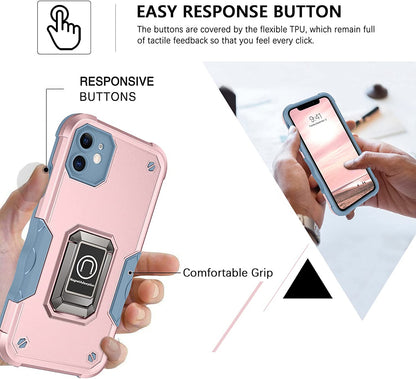 For Samsung Galaxy S26 Ultra Heavy Duty Hybrid 2in1 Hard PC & TPU Rugged Bumper Shockproof with Magnetic Ring Kickstand Case Cover