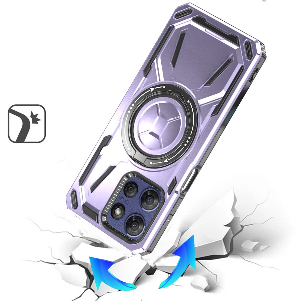 For Motorola Moto G 5G /Moto G 2025 Hybrid Magnetic Ring and 360° Rotational Kickstand with MagSafe Compatible, Military Grade Drop Protection Case Cover