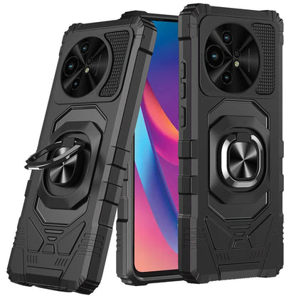 For TCL 50 XL 5G Hybrid Dual Layer with 360° Rotate Magnetic Ring Stand Holder Kickstand TPU Rugged PC Shockproof Case Cover -