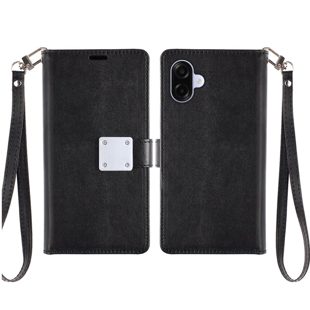 For Samsung Galaxy A07 Wallet Cases PU Leather with Credit Card /ID /Cash Holder Slot Dual Flip Book Pouch, Stand and Strap Case Cover