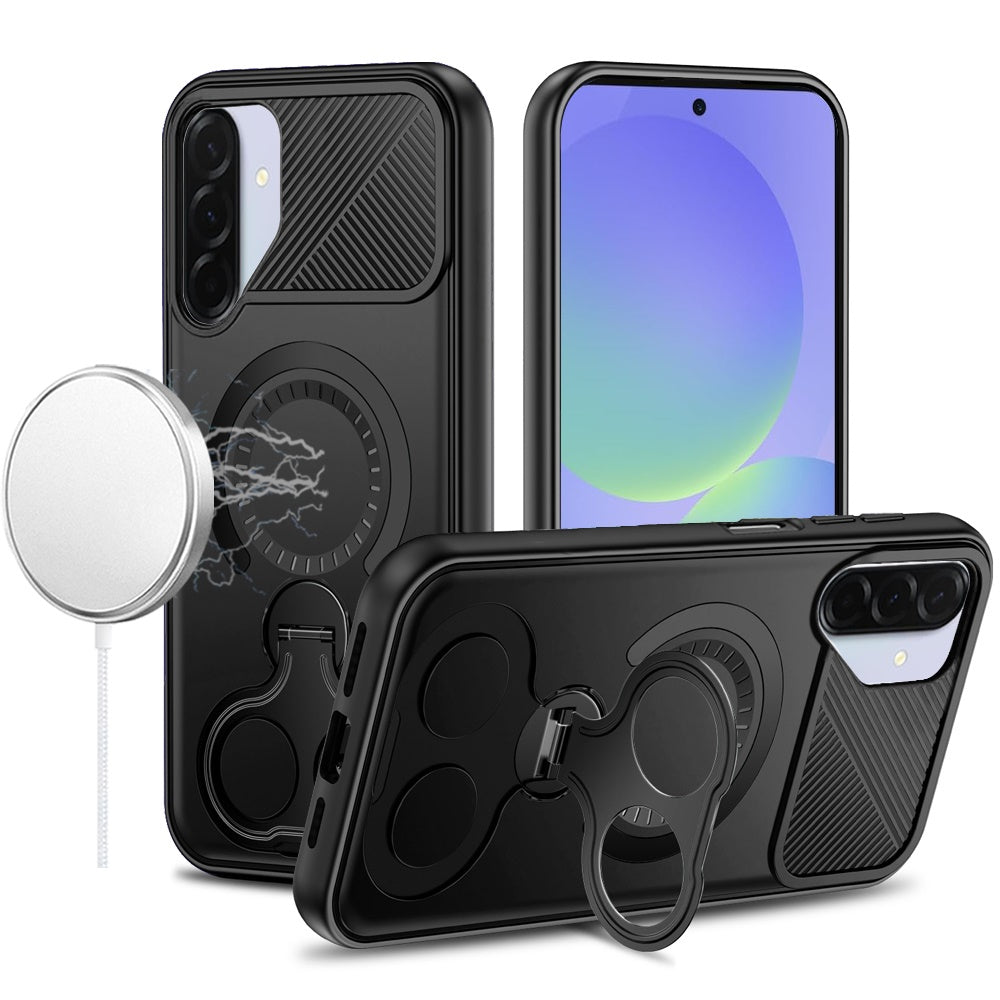 For Samsung Galaxy S26+ / S26 Plus Hybrid with Invisible 2 Hole Ring Stand Magnetic back Car Mount Friendly Protector Case Cover