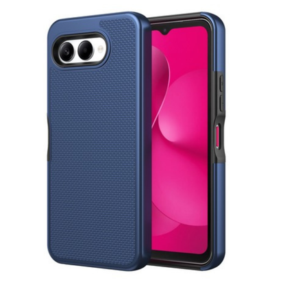 For T-Mobile Revvl 8 Dual Layer Slim & Tough Hybrid Shockproof Heavy Duty Rubber TPU Matte with Textured Rugged Shell Protection Case Cover