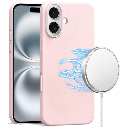 For Apple iPhone 16 Pro Max (6.9") PU Leather with inner Magnetic Circle Compatible with MagSafe, Rubber TPU Colored Metal Buttons Case Cover