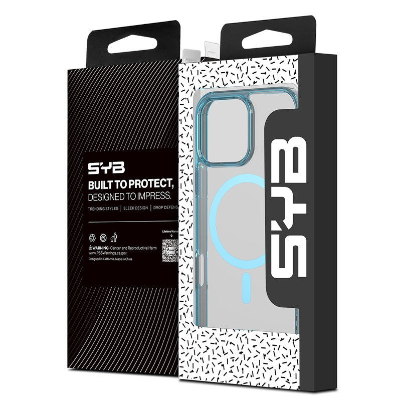 For Ultra-sleek Hybrid Slim Hard PC & TPU Compatible with MagSafe, Magnetic Protective Phone Case for Apple iPhone 16 Pro Max - Transparent Blue Case Cover Blue