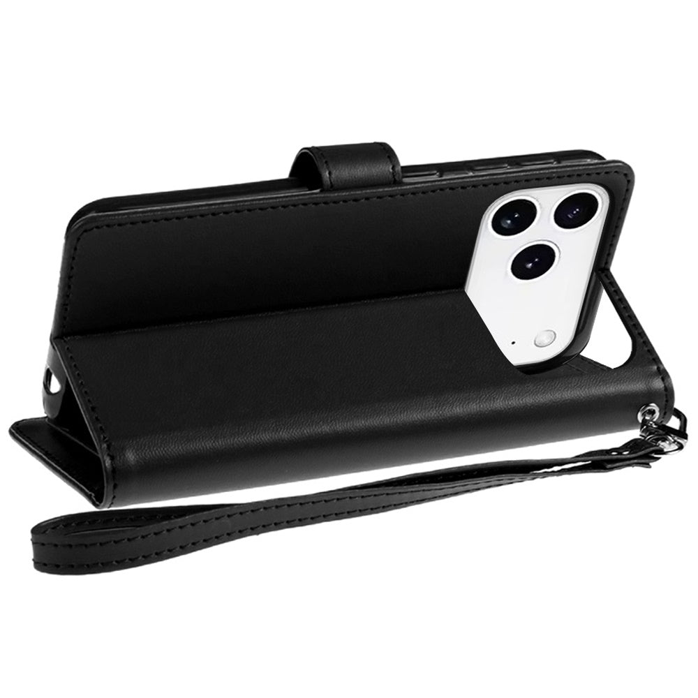 For Apple iPhone 17 Pro Max (6.9") Wallet Cases PU Leather with Credit Card /ID /Cash Holder Slot Dual Flip Book Pouch, Stand and Strap Case Cover