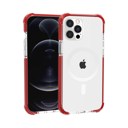 For Apple iPhone 11 Pro Max Magnetic Acrylic Case Transparent Back, Rugged Colorful Frame, Shockproof Hybrid, MagSafe Compatible Case Cover