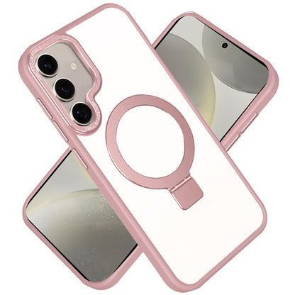 For Samsung Galaxy S25 Ultra Magnetic Metal Matte with Built-in MagSafe Stand, Hybrid Shockproof Armor, TPU Frame Case Cover