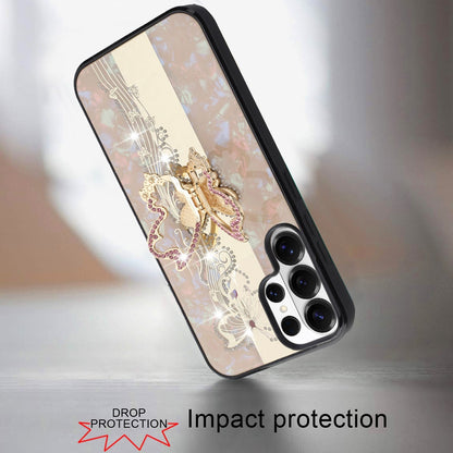 For Samsung Galaxy S26 Ultra Diamonds 3D Butterfly Bling Sparkly Glitter Ornaments Engraving Hybrid with Stand Fashion Case Cover