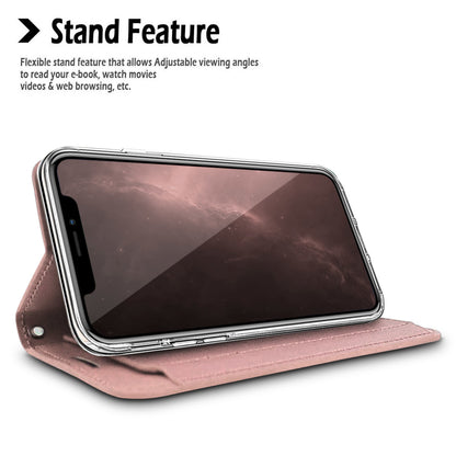 For Motorola Moto G Power 5G 2026 PU leather Wallet 6 Card Slots folio with Wrist Strap & Kickstand Pouch Flip Shockproof Case Cover Rose Gold