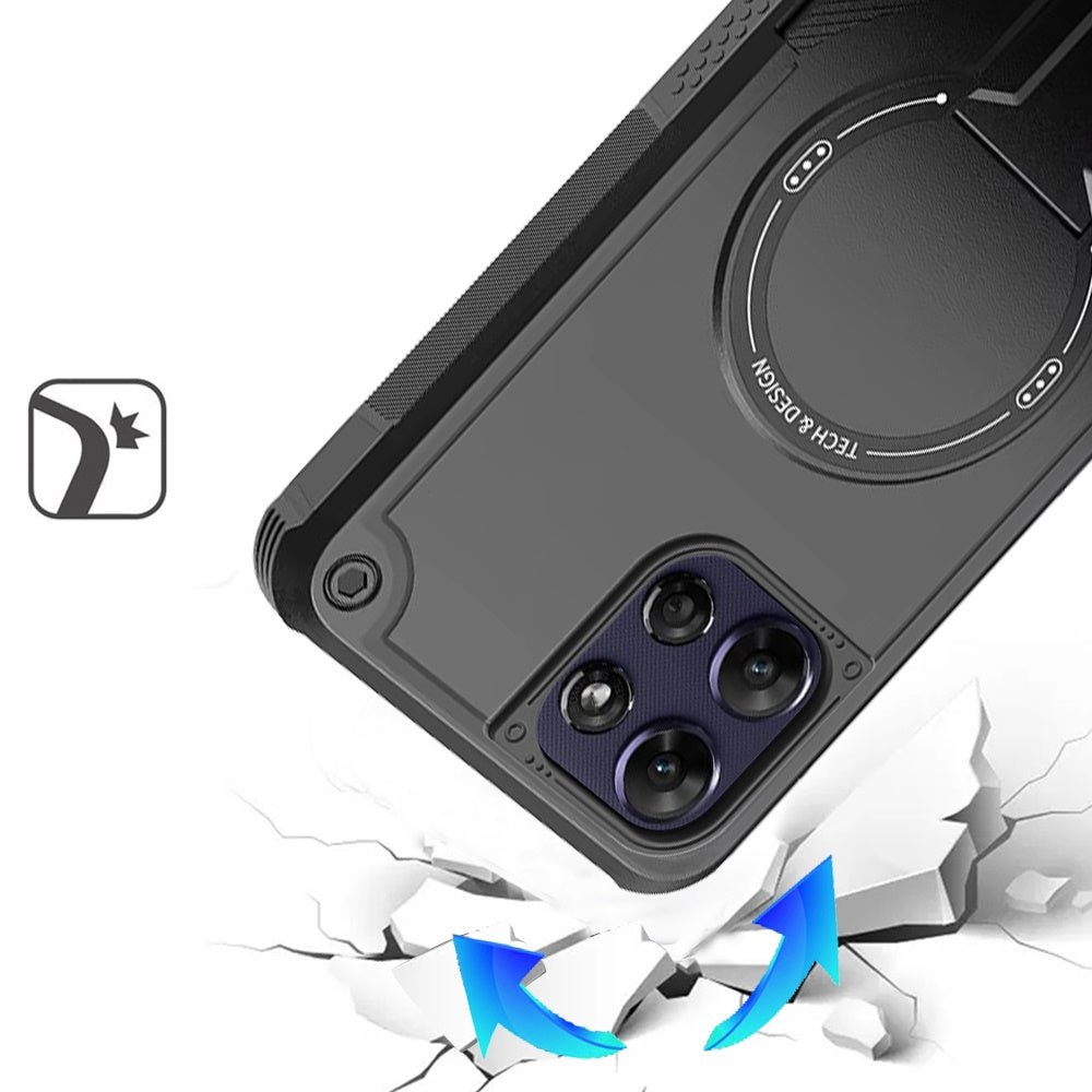 Phone Case for Motorola Moto G Power 5G 2026 /2025 Magnetic Kickstand Rugged Shockproof Armor Grip Anti Slip Heavy Duty Protective Matte Stand Hybrid Cover