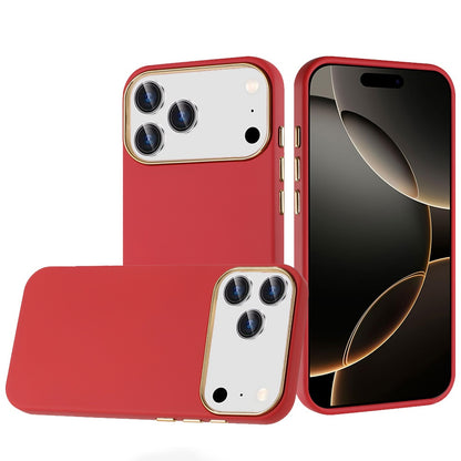For Apple iPhone 17 Pro Hybrid Armor Shockproof, Durable Bumper Rubber Gummy Gel Slick Hard PC Silicone TPU Case Cover Red