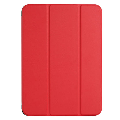 For Apple iPad Mini 7th /6th Trifold Case with Magnetic Closure, PU Leather Folding Stand, Slim Lightweight TPU Folio Protective Shell Case Cover Red