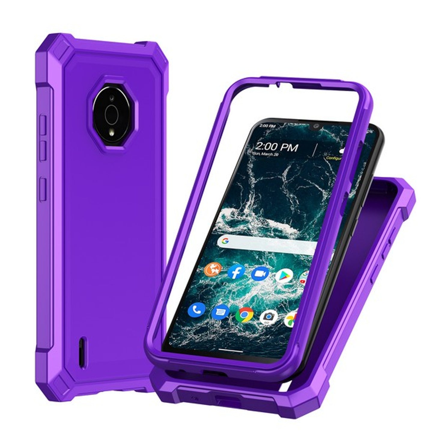 For Samsung Galaxy Xcover 7 Pro, Samsung Galaxy Xcover 6, Samsung Galaxy Xcover 6 Pro Full-Body Dual Layer Hybrid Case Slim, Drop-Proof TPU Hard PC, Durable Corner Front Bumper Protector Case Cover Purple