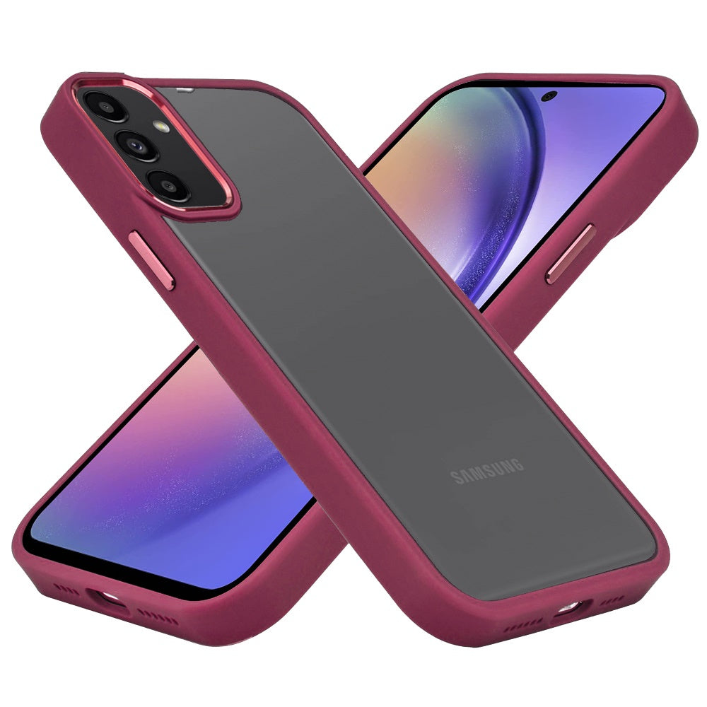 Slim Fit Hybrid Transparent Thick Acrylic with Metal Buttons Frame Protective Hard PC + TPU Shockproof