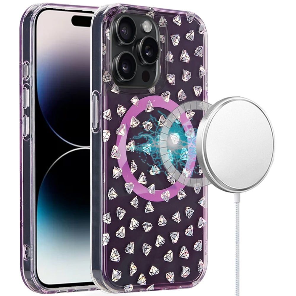 For iPhone 14 Pro Max (6.7") Double Layer IMD Magnetic Hybrid Shockproof Protection Anti Scratch Durable Design Secure Grip Slim Profile Compatible Design Case Cover