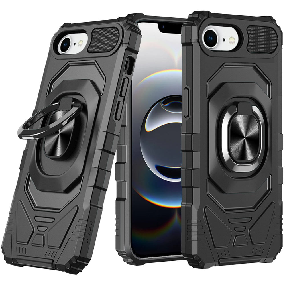 Hybrid Dual Layer with 360° Rotate Magnetic Ring Stand Holder Kickstand TPU Rugged PC Shockproof