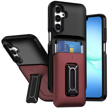 For Samsung Galaxy A17 5G Wallet Case with 2- Credit Card Holder, Wrist Strap & Kickstand Hybrid Shockproof TPU Case Cover