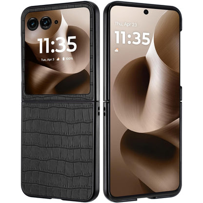 For Motorola Razr 2025 PU Vegan Leather Case, Premium Snap-On Hard Shell Cover, Slim Fit Protective Matte Finish Case Cover