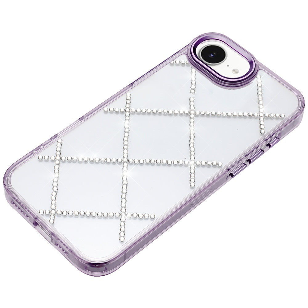 For Apple iPhone 17E /16E Gem Glitter Diamond Bling Clear Hybrid TPU Cover, Colorful Shockproof Protective Back, Slim Fit for Women Girls Case Cover