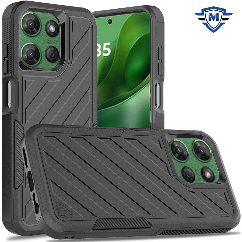 For Motorola Edge 2025 Premium Hybrid Rugged lined Shockproof Textured 2-in-1 Non-Slip Hard PC & TPU Non Slip Tough Case Cover