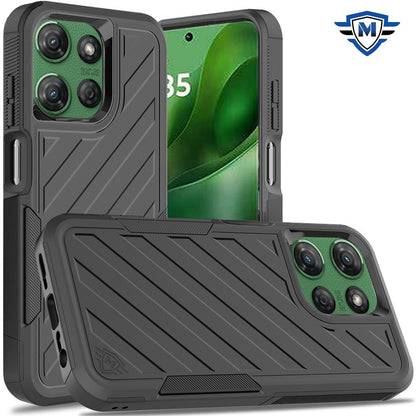 For Motorola Edge 2025 Premium Hybrid Rugged lined Shockproof Textured 2-in-1 Non-Slip Hard PC & TPU Non Slip Tough Case Cover