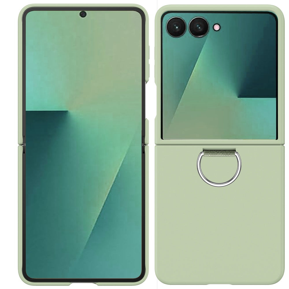 For Samsung Galaxy Z Flip 7 Case with Finger Hook Hybrid Grip Holder, Shockproof Slim Fit Rubber TPU + Hard PC Case Cover