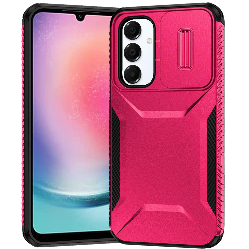 For Samsung Galaxy A26 Slim Fit Shockproof Hybrid with Slide Camera Window Covering, Rugged Tpu Silicone Hard PC Bumper Case Cover