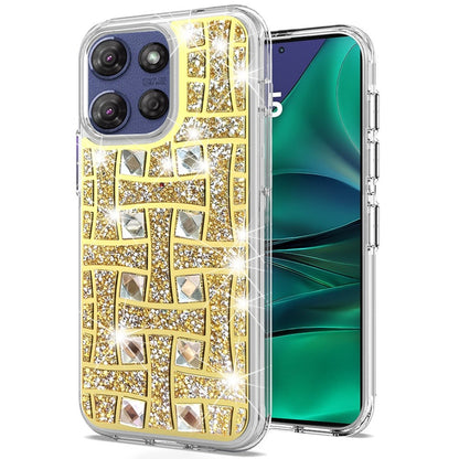 For Motorola Moto G Stylus 5G 2025 Sparkly 3D Design Diamond Shockproof Protective Bling Glitter Rhinestone Hybrid Skin PC & TPU Case Cover