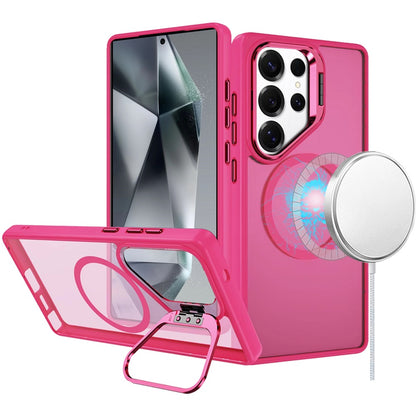 For Samsung Galaxy S25+ /S25 Plus /S24+ Plus Heavy Duty Metallic Hybrid Tough TPU with Camera Ring Stand, MagSafe Compatible, Rugged Drop Protection Case Cover