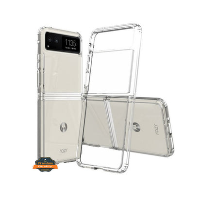 For Motorola Razr+ 2025, Motorola Razr+ Plus (2025) Acrylic Hybrid Clear Hard Back Cover Slim Thin Fit TPU Hard PC with Frame Bumper Protection Case Cover Transparent