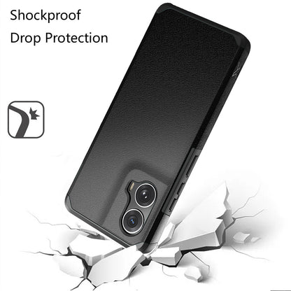 For Motorola Moto G Stylus 5G 2025 Premium Slim Tough 2in1 Hybrid Case Dual-Layer PC TPU Rubber Armor with Shockproof Protection Case Cover Black