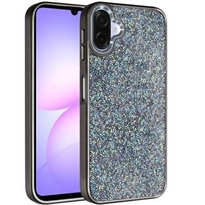 For Samsung Galaxy A07 Crystal Sparkle Diamond Glass Full Mini Glitter Bling Frame TPU Hybrid Protective Case Cover