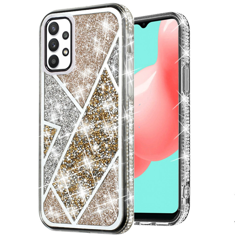 For Samsung Galaxy S25 /S24 Cute Fancy Fashion Glitter Bling Case - Diamond Rhinestone Sparkly Hybrid Rugged TPU Bumper Case Cover