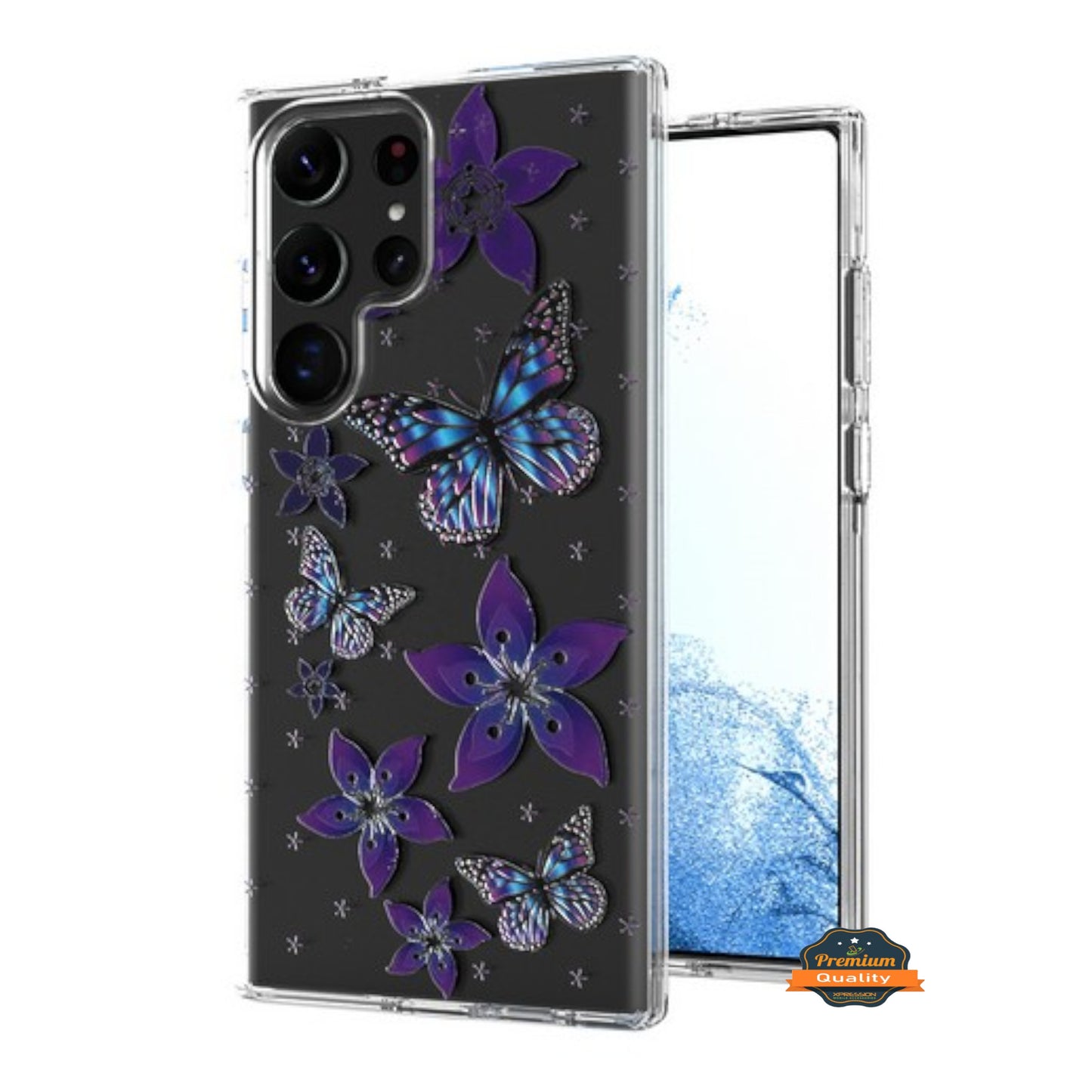 For Motorola Moto G Power 5G 2026 Hybrid Clear Frame with Trendy Pattern Design, Shockproof Hard Back & TPU Rubber Case Cover Butterflies