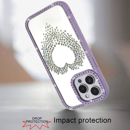 For Apple iPhone 15 Pro Max Angel Hearts Glitter Shimmer Diamond Edge Hybrid Drop Protection Shockproof Design Case Cover